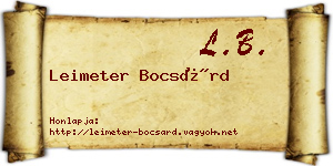 Leimeter Bocsárd névjegykártya